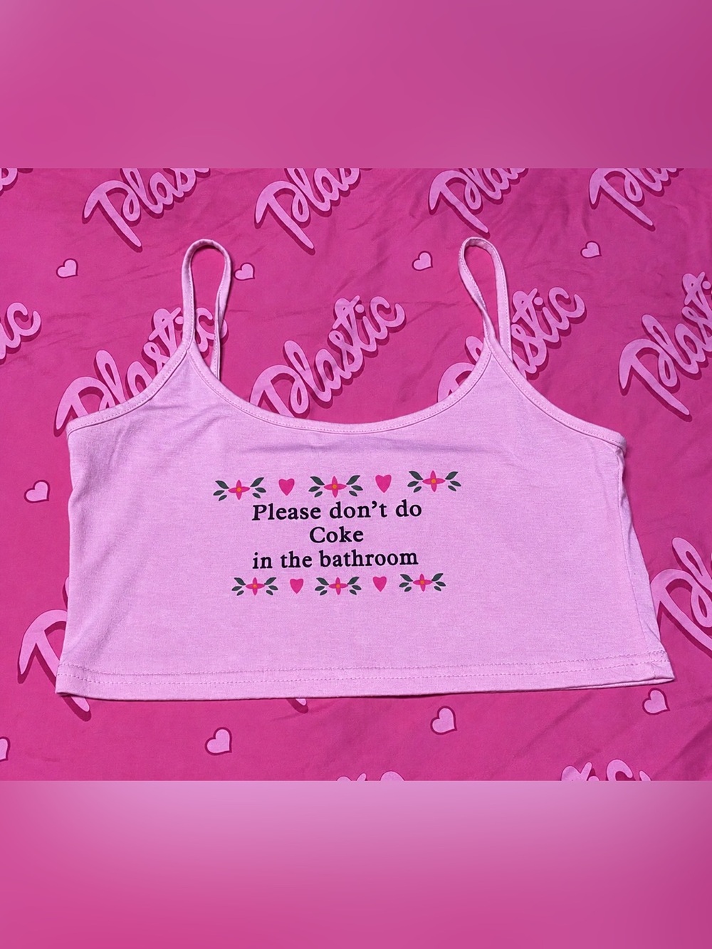 Viral Funny Graphic Crop Top Lounge Floral Cami Tank Top Retro Baddie Shirt